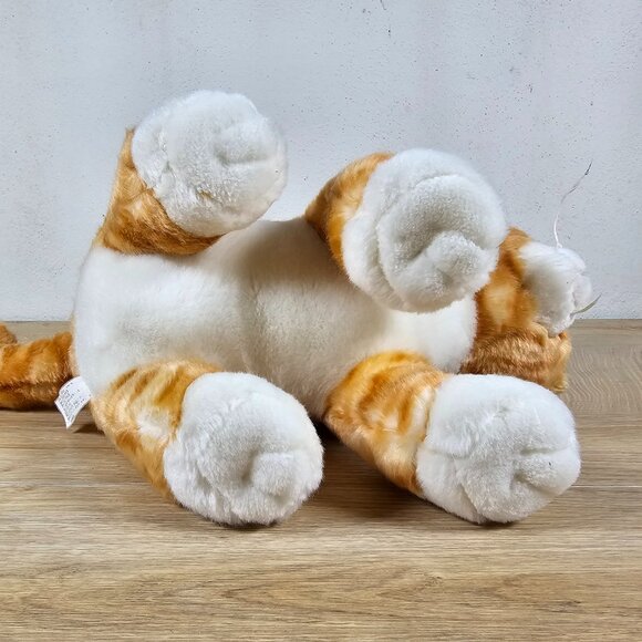 K&M International Orange Tabby Cat Plush Stuffed Toy Realistic Vintage 2005 11" - Picture 9 of 10